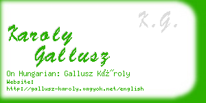karoly gallusz business card